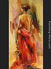 Dress Canvas Paintings - Lady In A Red Dress II